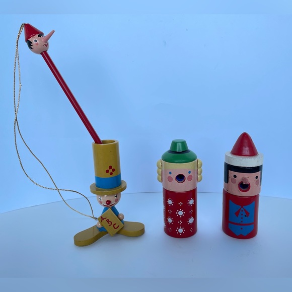 Vintage Wooden Toy Pencil Sharpeners, Pencil and crayon holder - Picture 12 of 16